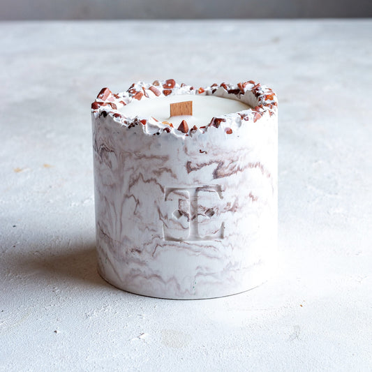 Vela Grande con Piedra Natural Mocha Dreams (300 G)