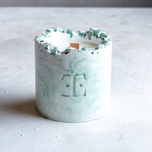 Set de Velas Luxury MYSTIC Green con Cristales de Fluorita