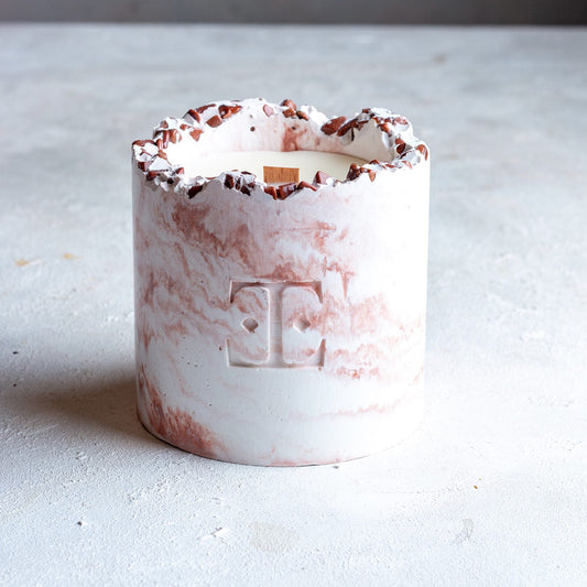 Set de Lujo Velas Premium Copper Charm con Piedras Naturales
