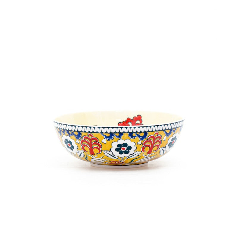 Bowl Exclusivo De Azulejos Jardín Otomano Con Engobe Amarillo