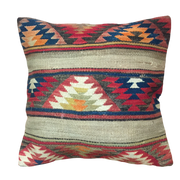 Cojín Kilim Vintage 50x50 - Formato Clásico Auténtico