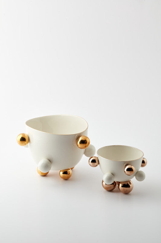 Cosmos Porcelain Bowl Medium, Gold Detail