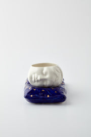 Sleeping Beauty  Cup & Dark Blue Pillow Porcelain Set