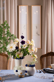 Cosmos Porcelain Bowl Large, Gold-Dark Blue Detail