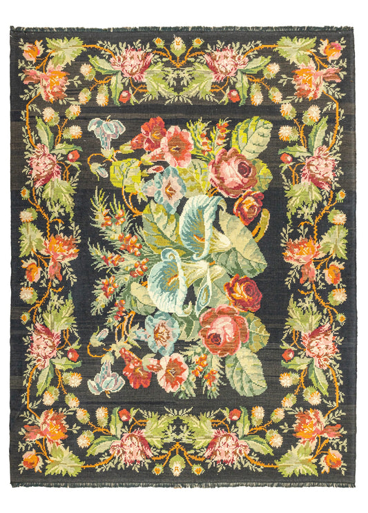 Madel Floral Patterned Wool Rug Artesanal Natural Wool 210x252cm – Origen Sostenible