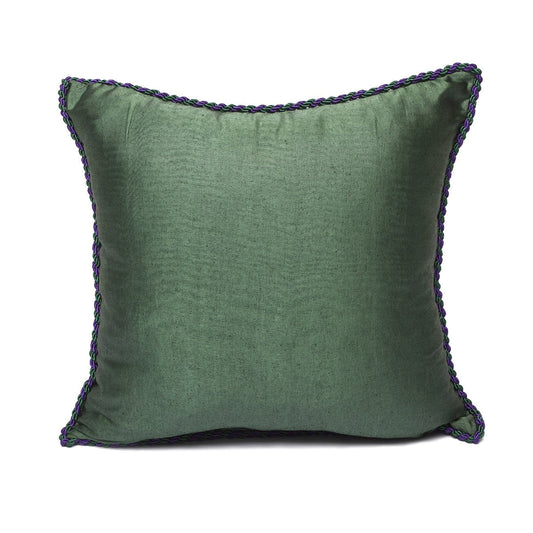 Kutnu Purple and Green Striped Cushion Cover - Geometry That Works