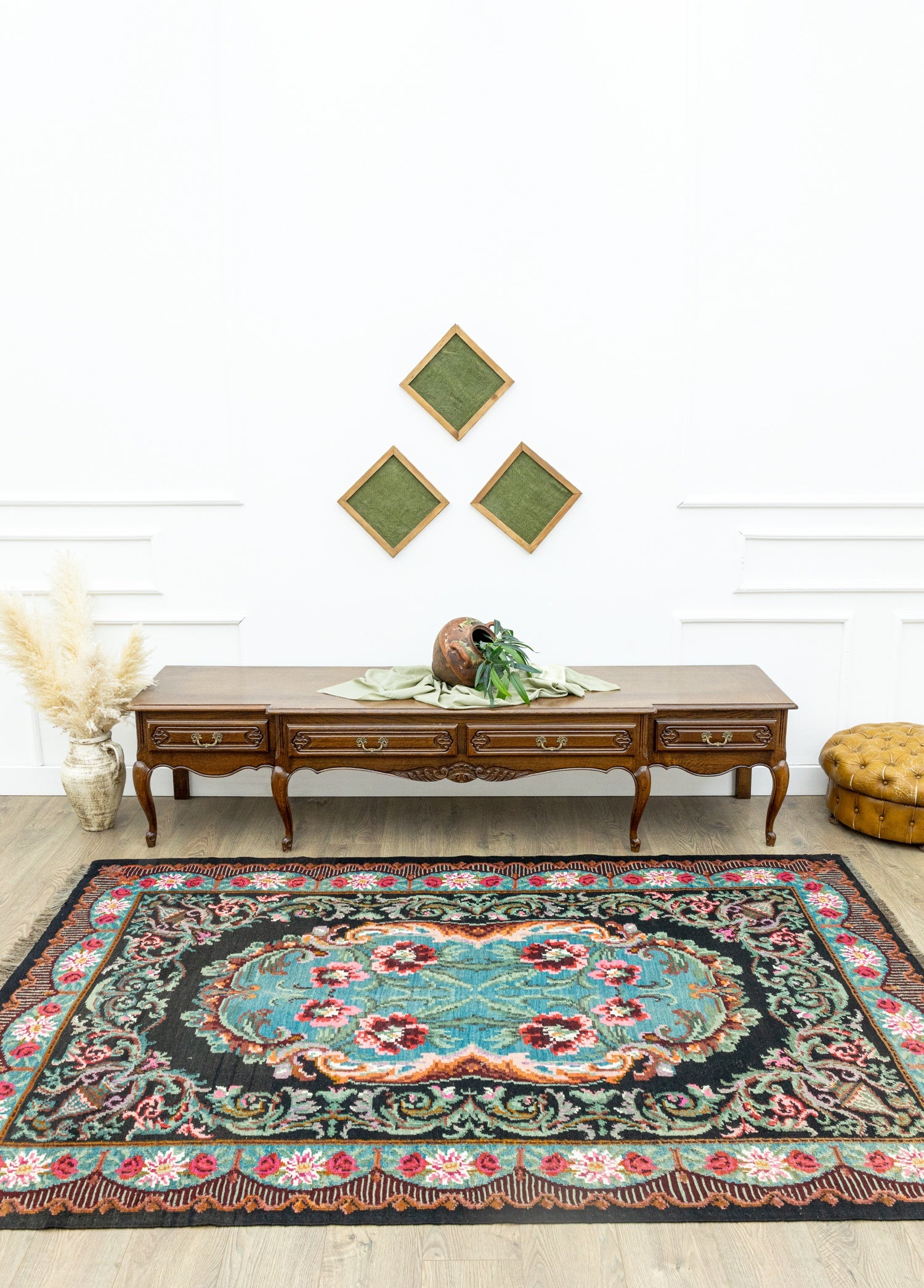 Saner Handwoven Karabagh Kilim Artesanal Natural Wool&Goat Hair 194x257cm – Origen Sostenible
