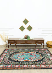 Saner Handwoven Karabagh Kilim Artesanal Natural Wool&Goat Hair 194x257cm – Origen Sostenible