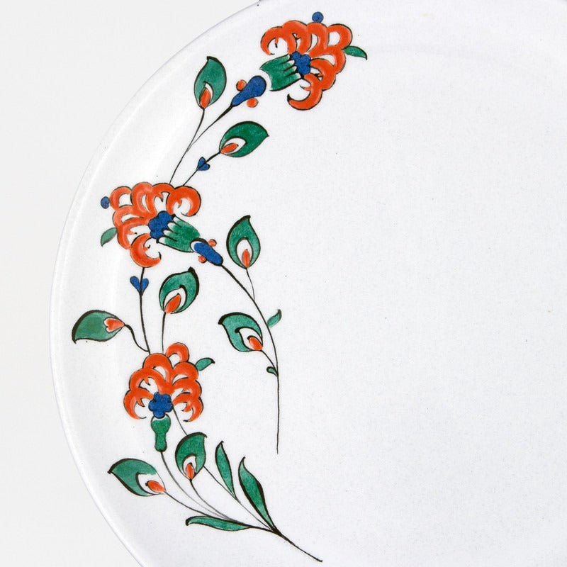 Set of 4 Tile Dessert Plates with Lilies - Exclusive Craftsmanship
