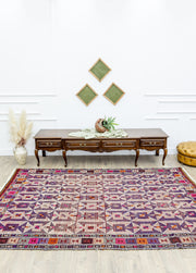 Meruert Geometric Designed Wool Cicim Kilim Artesanal Natural Wool 179x284cm – Origen Sostenible