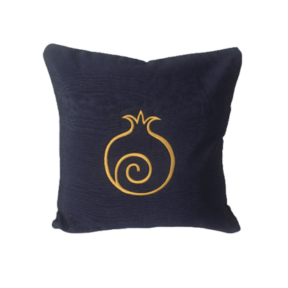 Navy blue golden pomegranate pillowcase