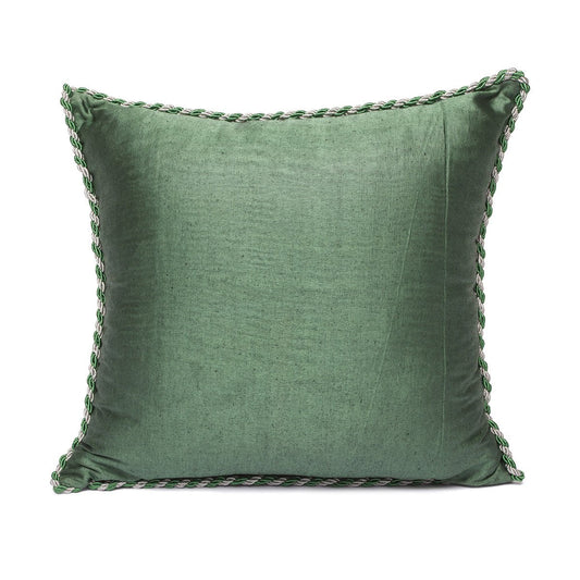 Kutnu Silver Green Cushion Cover - Metallic Elegance Woven in Precious Nature