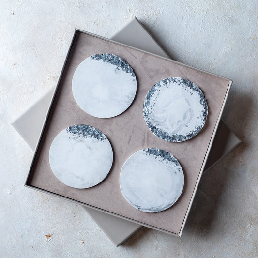 Posavasos Artesanales Silver Muse - Elegancia Plateada Premium