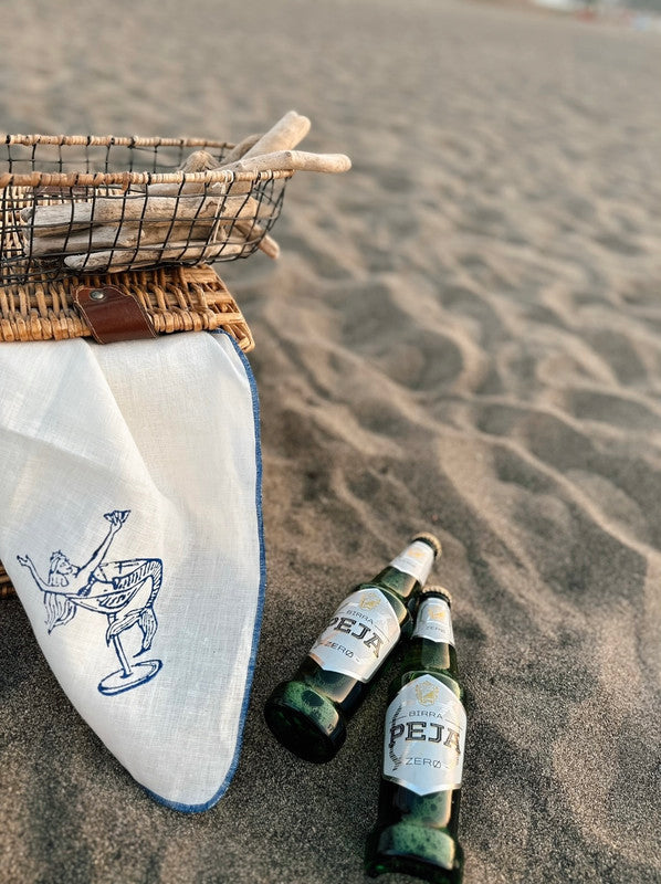 Set of 6 Aqua Blu Mermaid Napkins (Mermaid Inside the Cup)