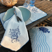 Mantel Individual Aqua Blu Mermaid - Set De 6 (SIRENA ABRAZANDO COPA)