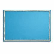 Mantel Individual  Rectangular de Cuero Sintético con Ribete Trenzado - Azul