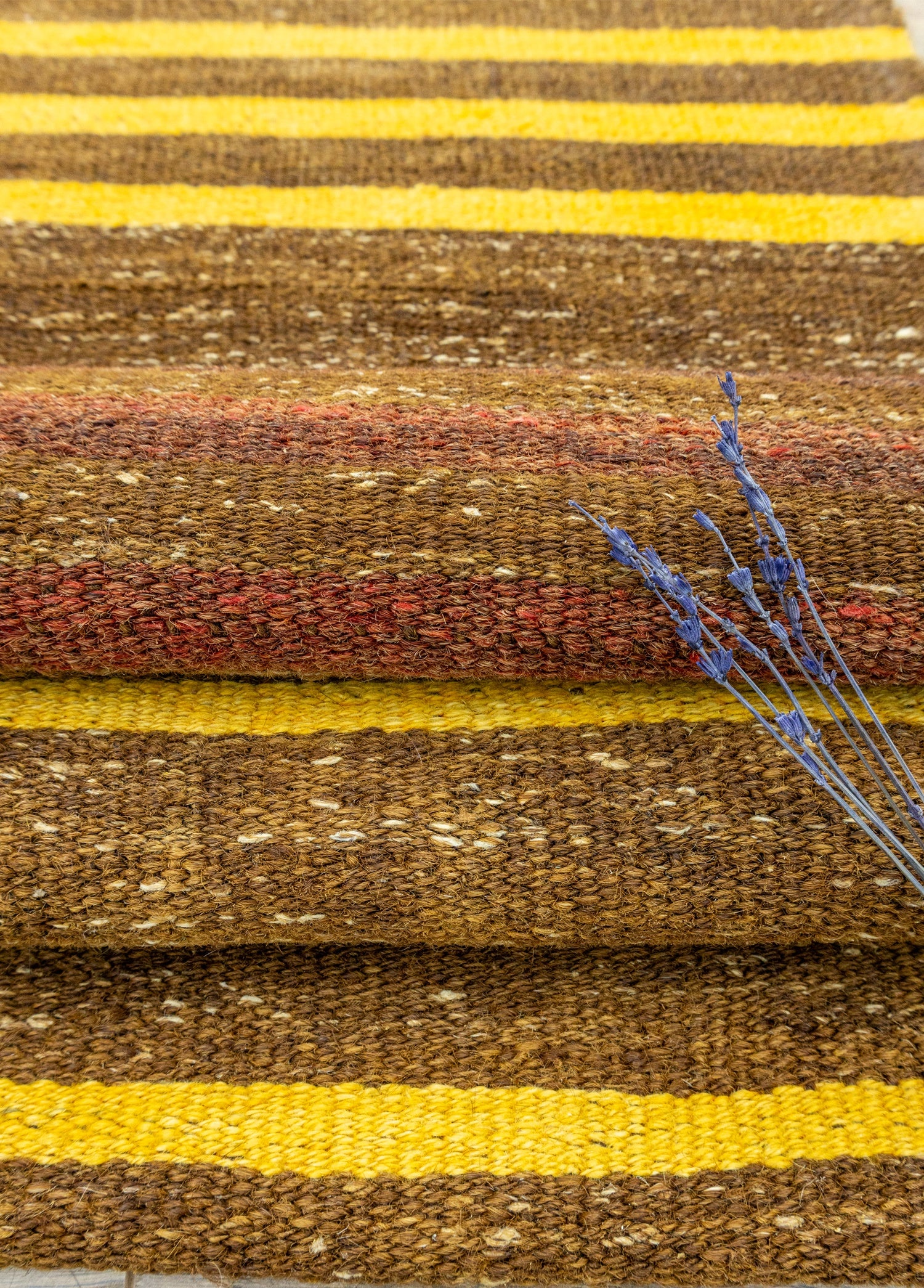 Hara Handwoven Striped Kilim Artesanal Natural Wool&Goat Hair 214x338cm – Origen Sostenible
