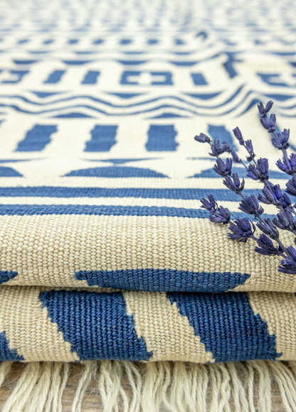 Zenge Primitive Design Wool Kilim Artesanal Natural Wool 231x311cm – Origen Sostenible