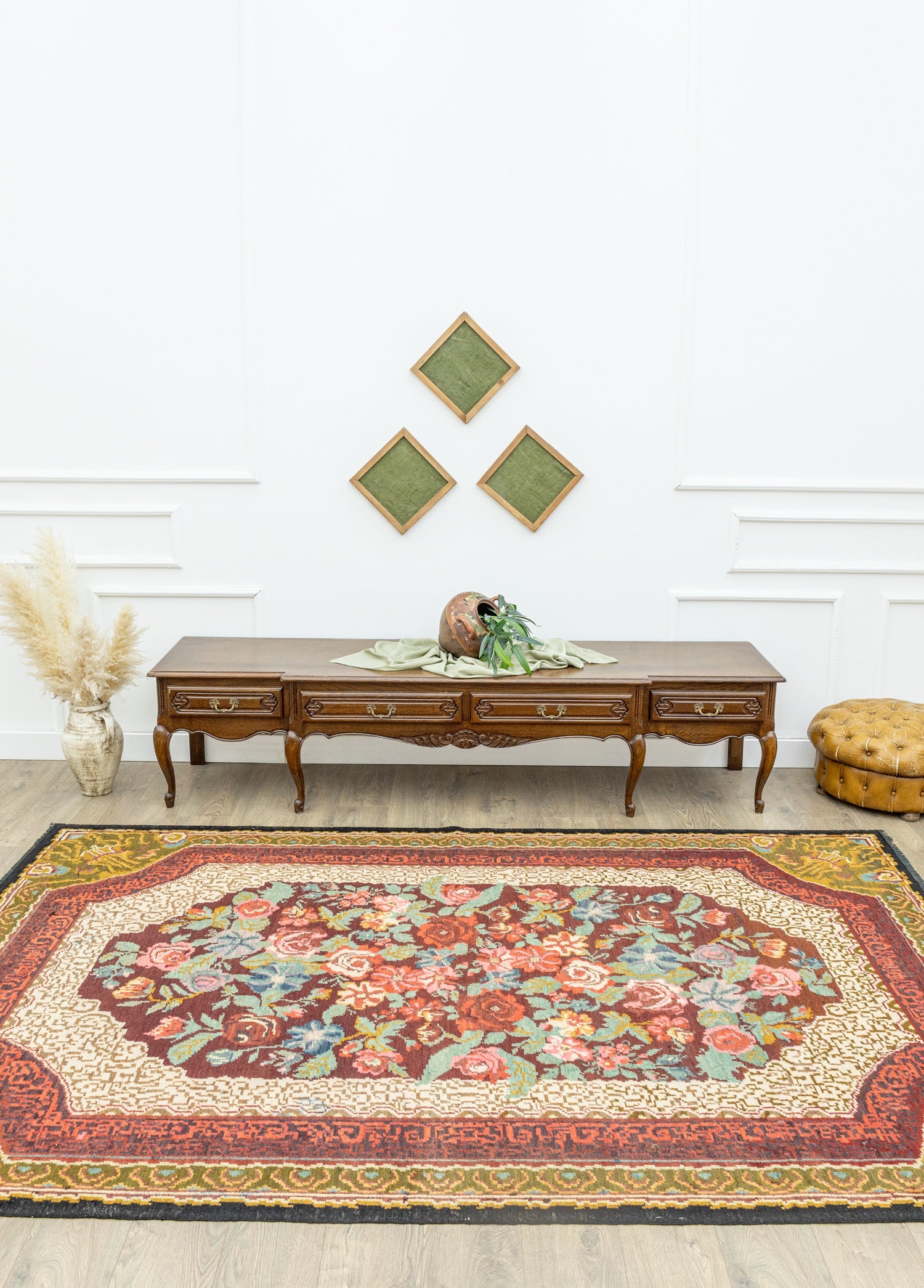 Eyvind Colorful Handwoven Karabagh Kilim Artesanal Natural Wool 194x296cm – Origen Sostenible