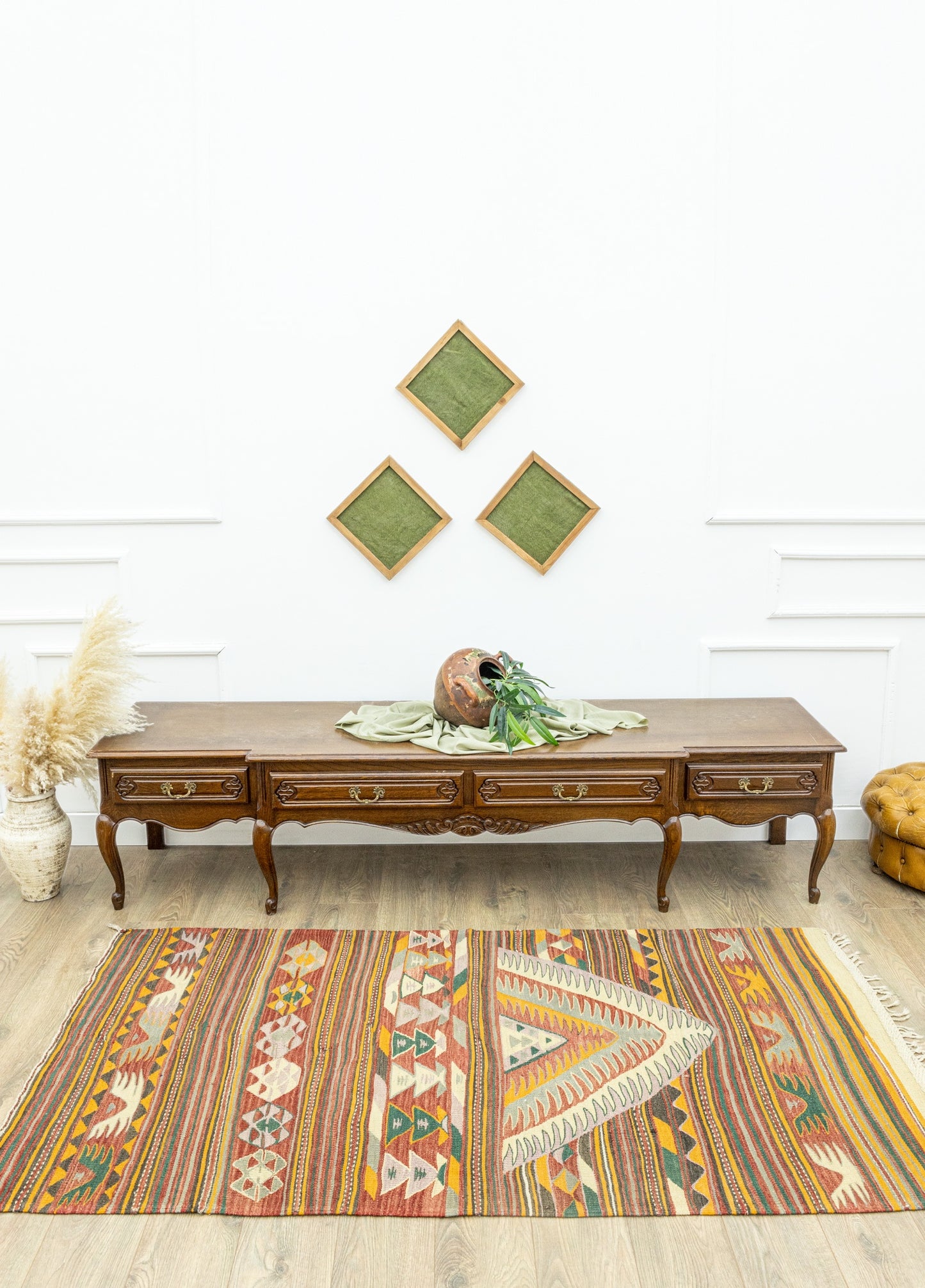 Dirse Colorful Hand-Woven Kilim Artesanal Natural Wool 117x213cm – Origen Sostenible