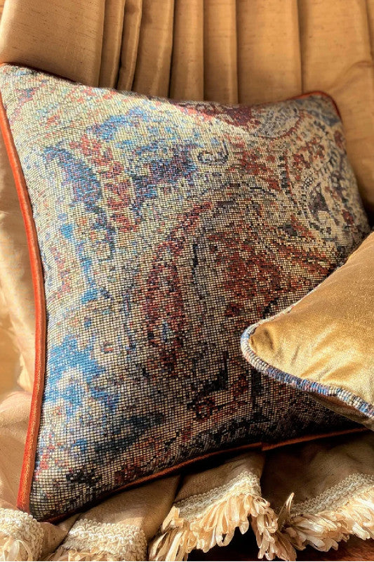 Cojín Decorativo Noir / Estampado De Cebra Y Blanco Con Naranja Quemado