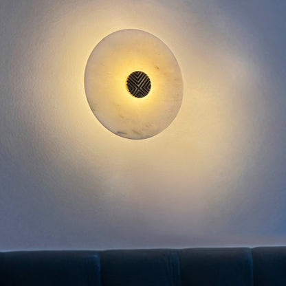 Aplique De Pared Art Déco en Mármol Y Latón Blanco Grande – Edición Exclusiva