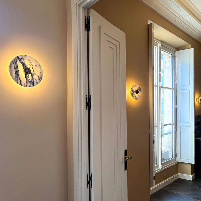 Aplique De Pared Art Déco en Mármol Y Latón Grande - Edición Exclusiva