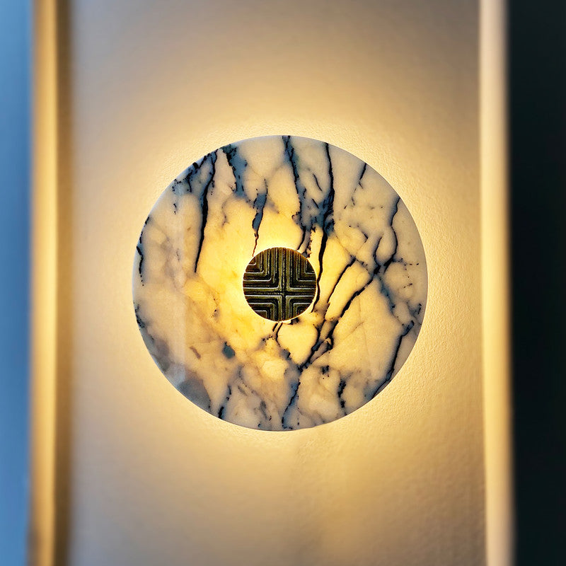 Aplique De Pared Art Déco en Mármol Y Latón Grande - Edición Exclusiva