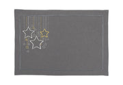 "Your Star" Placemat Anthracite - Urban Destination Embroidered in Night Elegance