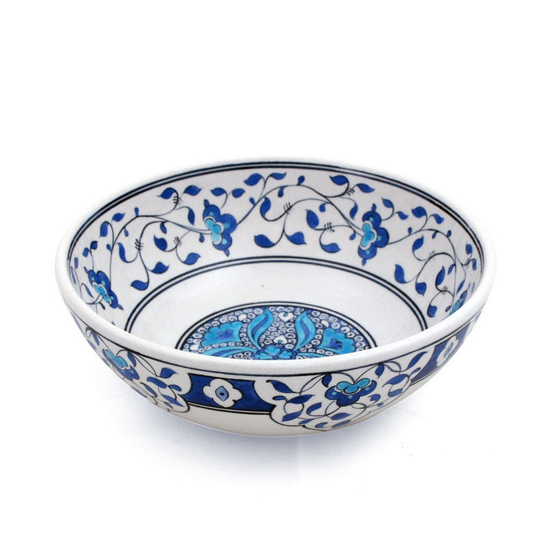 Bowl De Azulejos Turcos Babanakkaş y Espirales  Turquesa- Pieza Exclusiva