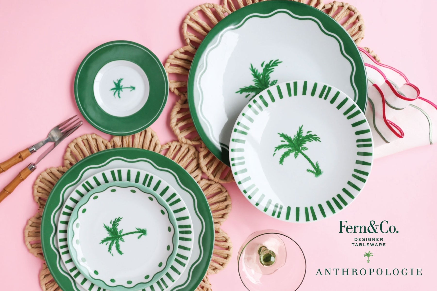 Palm Collection Oval Tray - Fern&amp;Co x Anthropologie