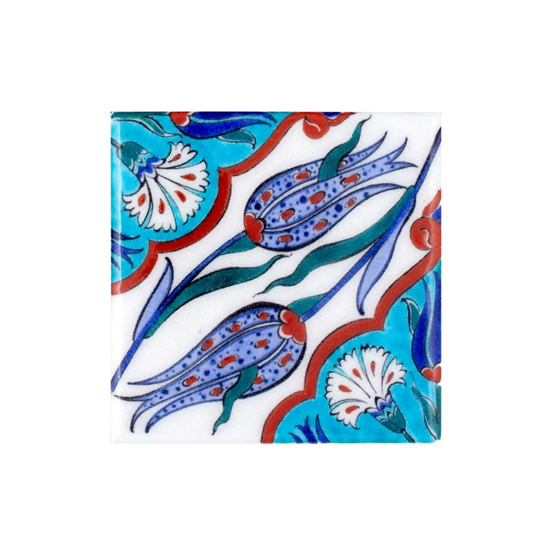 Premium Set of 4 Tulips and Carnations Tile Coasters - Limited Edition