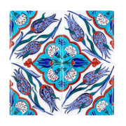 Juego Premium De 4 Posavasos De Azulejos Tulipanes Y Claveles - Edición Limitada