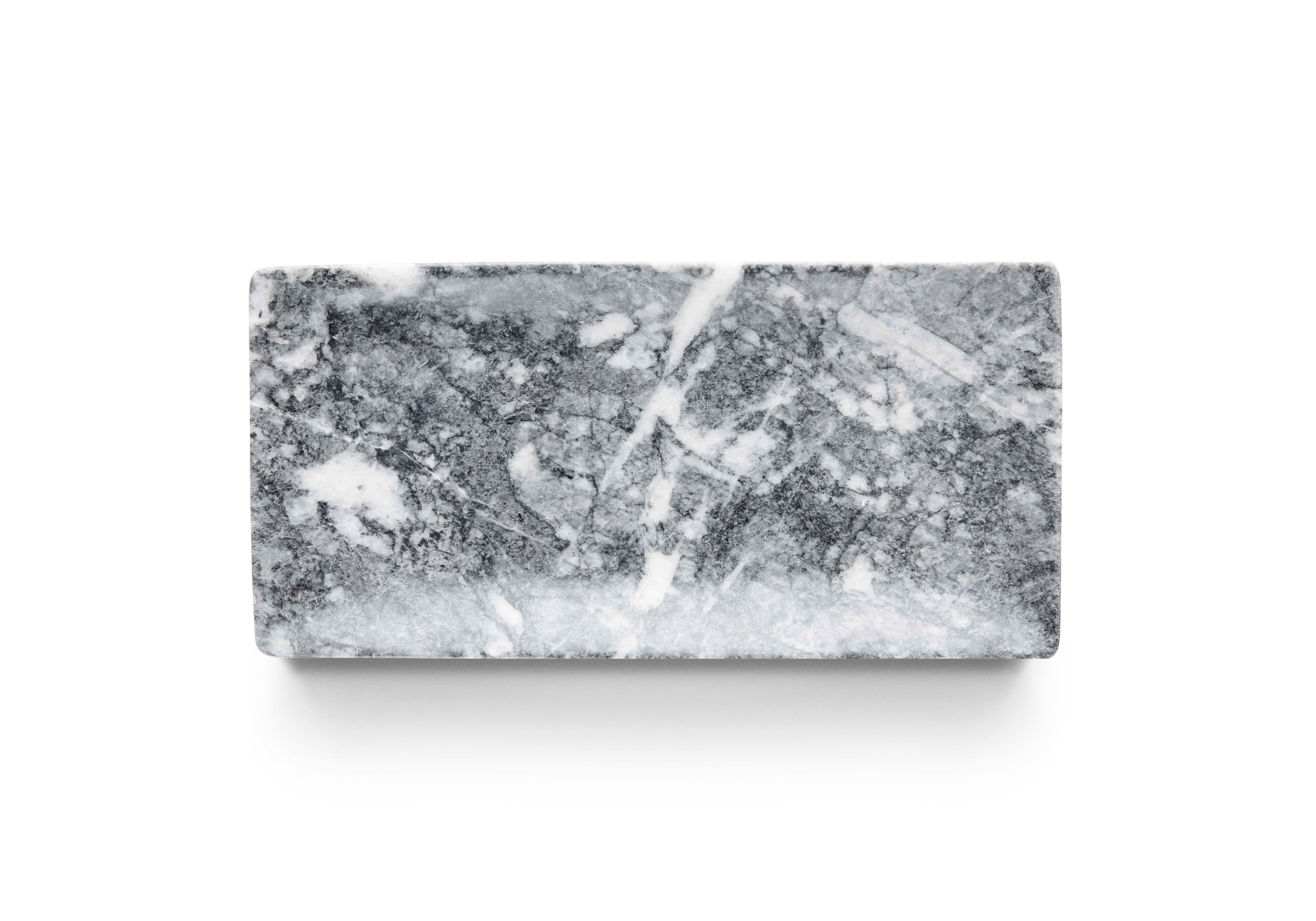 Tabla Nefos Line en Mármol Gris - Geometría Moderna que Abraza la Serenidad Natural