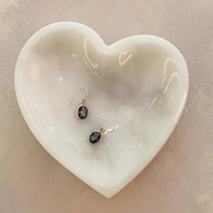 Cuenco De Mármol Blanco Con Corazones