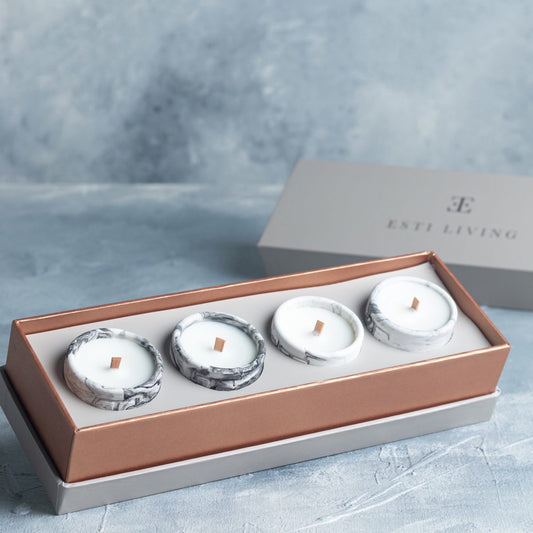 Colección "Black Rose" Mini - Set 4 Velas Aromáticas