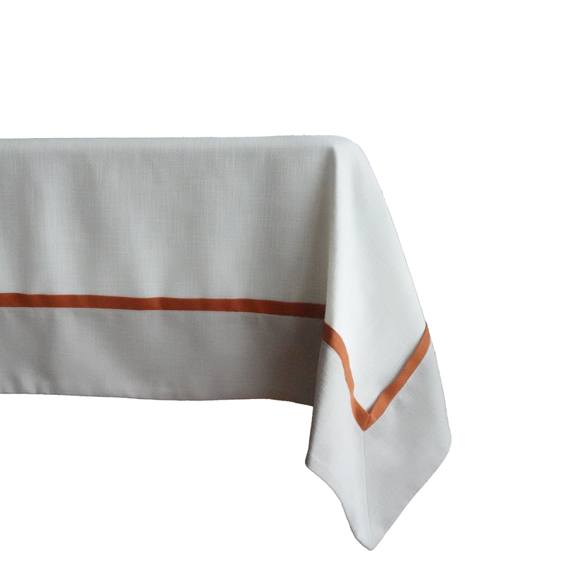 Calvino Design Tablecloth with Burnt Orange Details