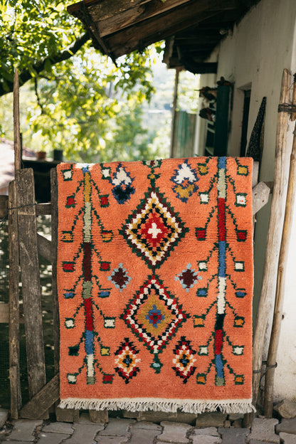 Charm Coral Aurora Rug - Sublime Femininity Handwoven Velvet