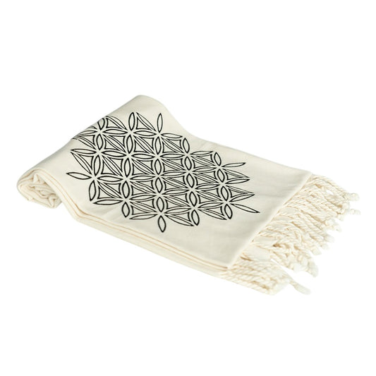 Handmade Peştemal "Flower of Life" - Exclusive Hand Embroidery