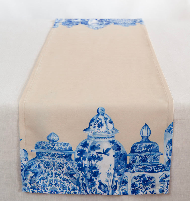 Camino De Mesa Azul Delft - Elegancia Holandesa Que Guía Tu Mesa