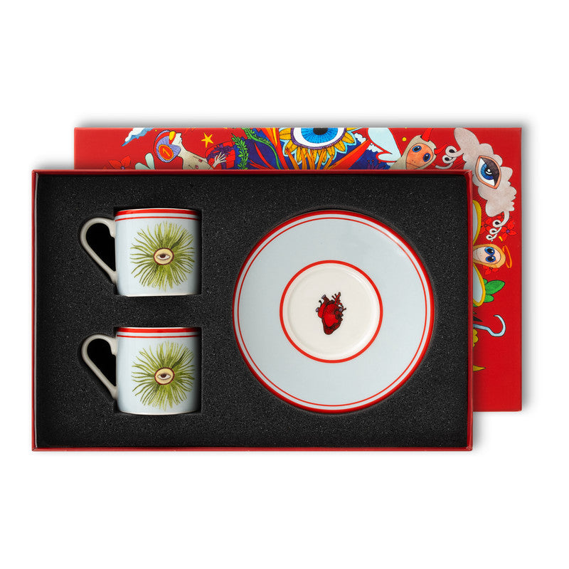 Set De 2 Tazas De Café Con Ojos Turcos De Porcelana 80ml - I Believe in Good