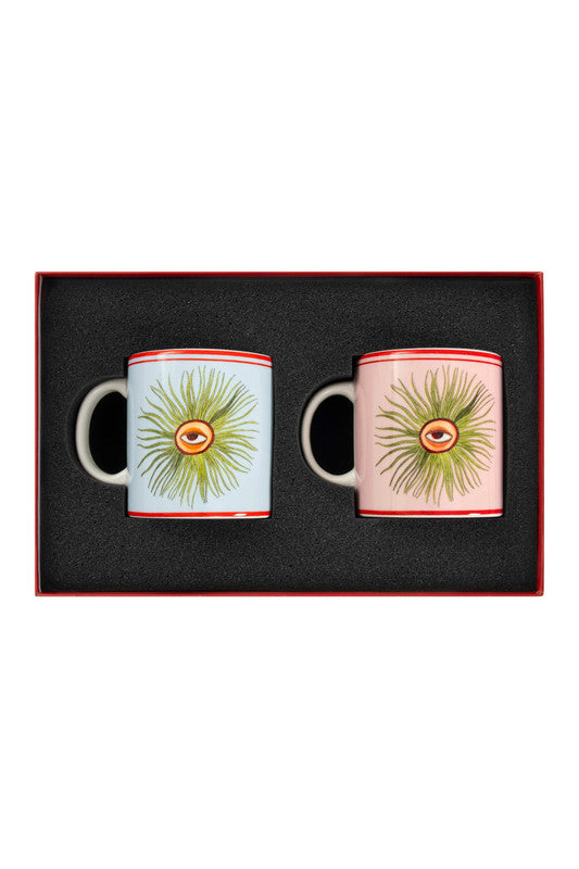Set De 2 Tazas Con Ojo Protector De Porcelana Turca 200ml - I Believe in Good