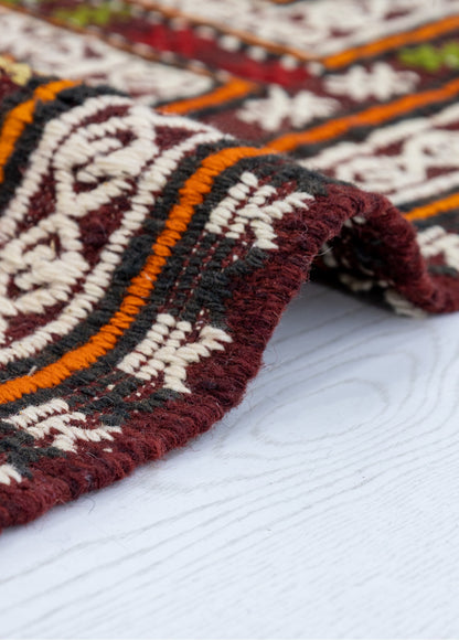 Zerda Hand-Woven Geometric Pattern Cicim Kilim Artesanal Natural Wool 170x290cm – Origen Sostenible