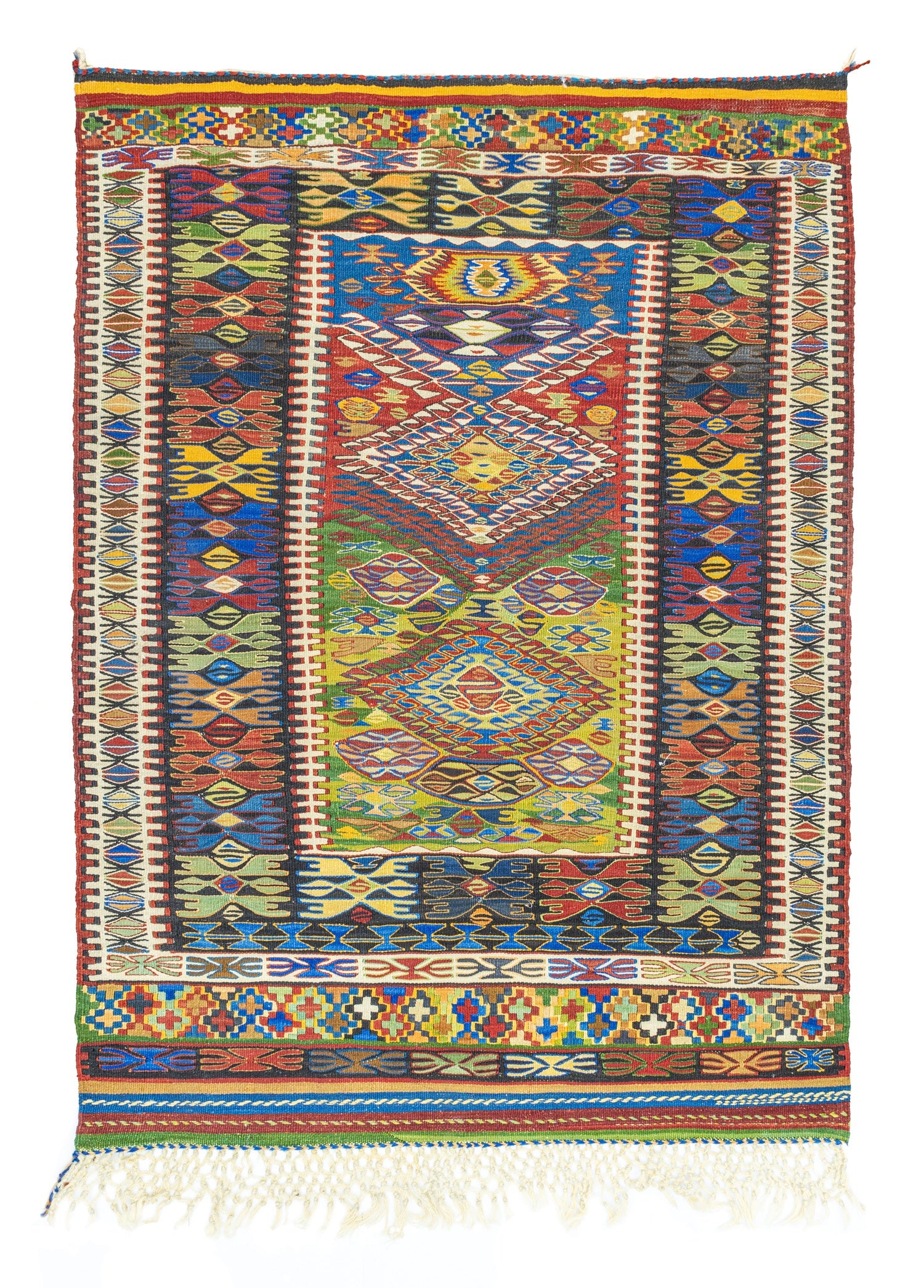 Güre Hand-Woven Wool Nuzumla Kilim Artesanal Natural Wool 138x189cm – Origen Sostenible