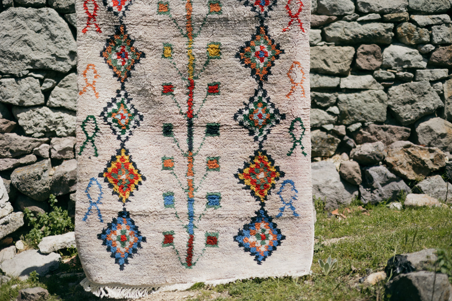 Golden Vanilla Tree of Life Rug - Ancestral Wisdom Materialized in Pure Wool