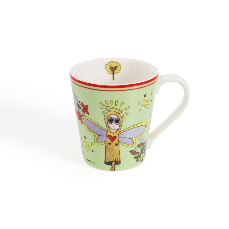 Set of 2 Turkish Porcelain Heaven or Hell Mugs 300ml - I Believe in Good