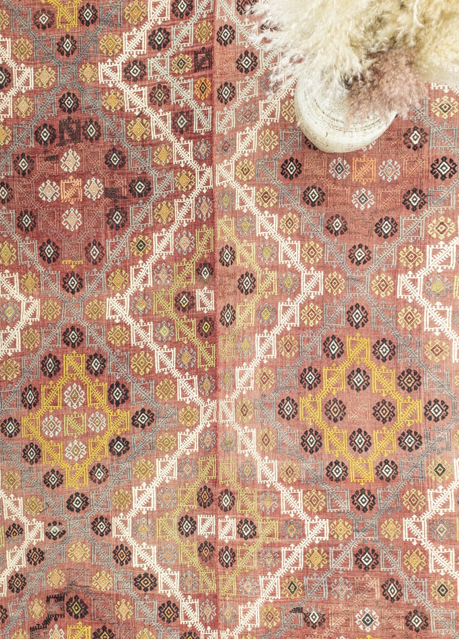 Hamed Double Wings Hand-Woven Cicim Kilim Artesanal Natural Wool 182x297cm – Origen Sostenible