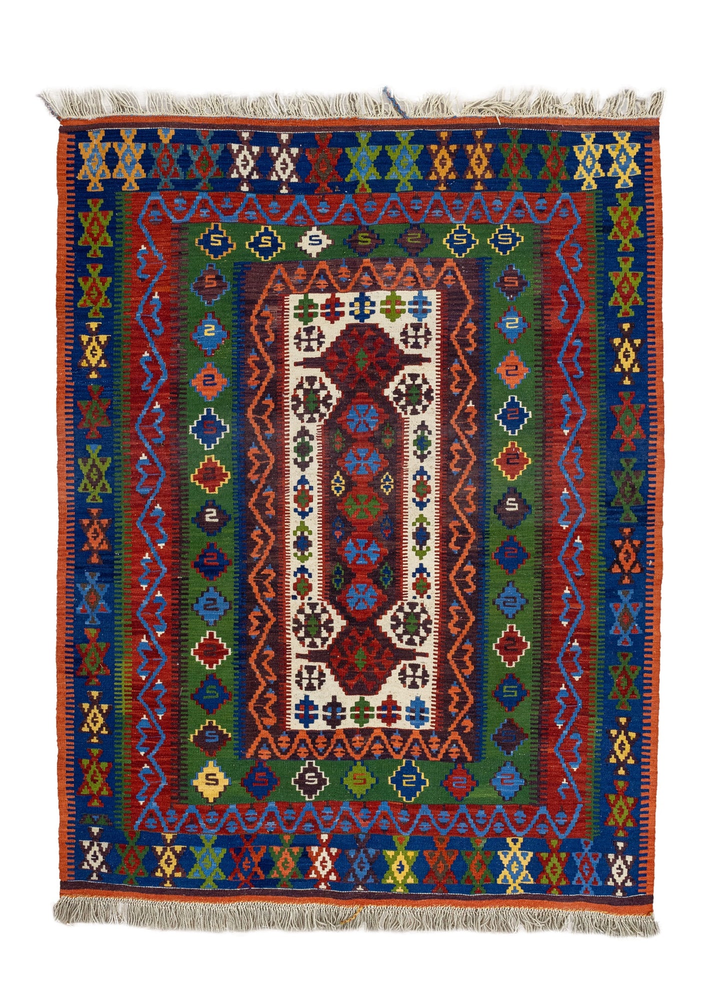 Alfombra Abçar Vintage Rural - Tejido a Mano Lana Natural 141x184cm