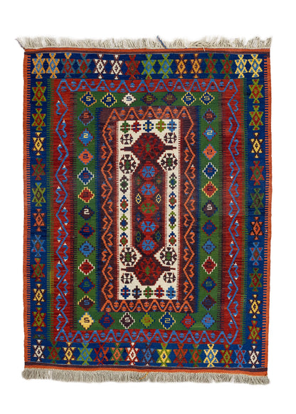 Alfombra Abçar Vintage Rural - Tejido a Mano Lana Natural 141x184cm