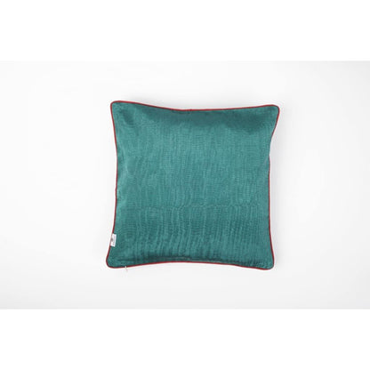 Kutnu Silk Pillow with Embroidery - Fertility, Authentic Silk Cushion Green